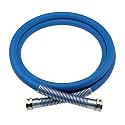 Guitrees 2026 Upgraded Leader Garden Hose 10ft x 5/8", Heavy Duty Short Water Hose, Female to Female Nickel-plated Brass Fittings, Five Layered Braiding, 1000PSI Burst, 300PSI Working (Blue)