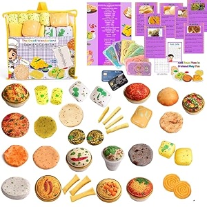 gujarat nu gaurav thali kitchen play set  traditional gujarati food fabric toy collection with dhokla khaman fafda amp more  kids kitchen role play set