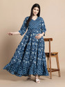 Gulabi Jaipur Women Fit and Flare Blue