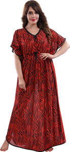 gulabi vastra women nighty red