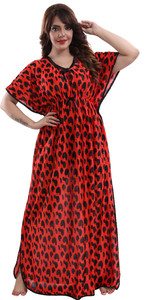 gulabi vastra women nighty red