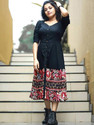 Gulabo Women Fit and Flare Multicolor MidiCalf