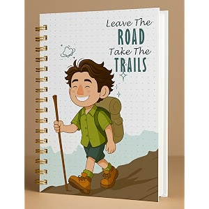 a5 premium hardcover diary notebook  free bookmark  23 x 15 cm  120 gsm 80 dotted pages  waterproof cover  perfect for journaling amp gifting leave road take trials boy
