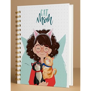 a5 premium hardcover diary notebook  free bookmark  23 x 15 cm  120 gsm 80 lined pages  waterproof cover  perfect for journaling amp gifting cat mom