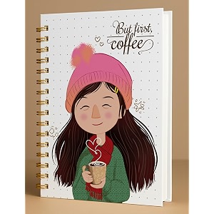 a5 premium hardcover diary notebook  free bookmark  23 x 15 cm  120 gsm 80 dotted pages  waterproof cover  perfect for journaling amp gifting but first coffee