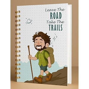 a5 premium hardcover diary notebook  free bookmark  23 x 15 cm  120 gsm 80 lined pages  waterproof cover  perfect for journaling amp gifting leave road take trials man