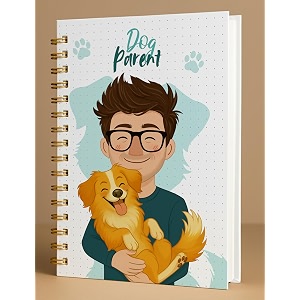 a5 premium hardcover diary notebook  free bookmark  23 x 15 cm  120 gsm 80 dotted pages  waterproof cover  perfect for journaling amp gifting dog parent
