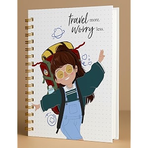 a5 premium hardcover diary notebook  free bookmark  23 x 15 cm  120 gsm 80 dotted pages  waterproof cover  perfect for journaling amp gifting travel more worry less