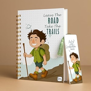 a5 premium hardcover diary notebook  free bookmark  23 x 15 cm  120 gsm 80 lined pages  waterproof cover  perfect for journaling amp gifting leave road take trials boy
