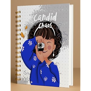 a5 premium hardcover diary notebook  free bookmark  23 x 15 cm  120 gsm 80 lined pages  waterproof cover  perfect for journaling amp gifting candid chaos