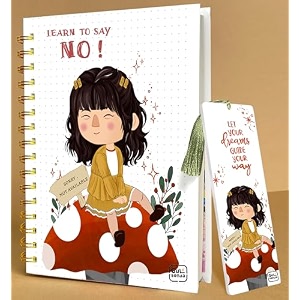 a5 premium hardcover diary notebook  free bookmark  23 x 15 cm  120 gsm 80 dotted pages  waterproof cover  perfect for journaling amp gifting learn to say no