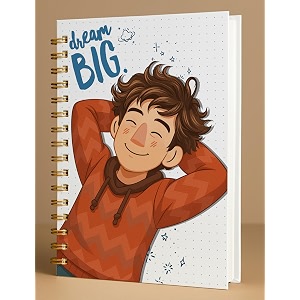 a5 premium hardcover diary notebook  free bookmark  23 x 15 cm  120 gsm 80 lined pages  waterproof cover  perfect for journaling amp gifting dream big red
