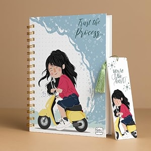 a5 premium hardcover diary notebook  free bookmark  23 x 15 cm  120 gsm 80 lined pages  waterproof cover  perfect for journaling amp gifting trust the process