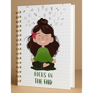 a5 premium hardcover diary notebook  free bookmark  23 x 15 cm  120 gsm 80 lined pages  waterproof cover  perfect for journaling amp gifting focus on the good