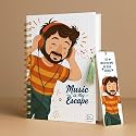 A5 Premium Hardcover Diary Notebook | Free Bookmark | 23 x 15 CM | 120 GSM, 80 Lined Pages | Waterproof Cover | Perfect for Journaling &amp; Gifting (Music Is My Escape (Orange))
