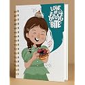 A5 Premium Hardcover Diary Notebook | Free Bookmark | 23 x 15 CM | 120 GSM, 80 Dotted Pages | Waterproof Cover | Perfect for Journaling &amp; Gifting (Love At First Bite)