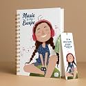 A5 Premium Hardcover Diary Notebook | Free Bookmark | 23 x 15 CM | 120 GSM, 80 Lined Pages | Waterproof Cover | Perfect for Journaling &amp; Gifting (Music Is My Escape)