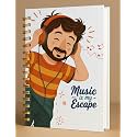 A5 Premium Hardcover Diary Notebook | Free Bookmark | 23 x 15 CM | 120 GSM, 80 Dotted Pages | Waterproof Cover | Perfect for Journaling &amp; Gifting (Music Is My Escape (Orange))