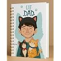 A5 Premium Hardcover Diary Notebook | Free Bookmark | 23 x 15 CM | 120 GSM, 80 Lined Pages | Waterproof Cover | Perfect for Journaling &amp; Gifting (Cat Dad)