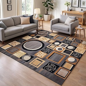 guldasta 5x7 feet floral carpet anti-slip living room bedroom soft multi-color area rug