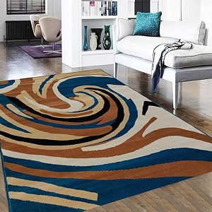 guldasta 6x8 feet blue acrylic carpet soft anti slip washable area rug for living room bedroom