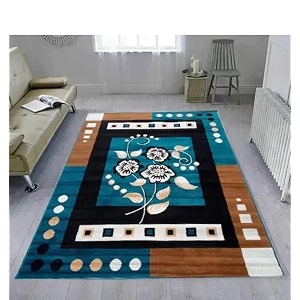 guldasta 7x10 feet floral carpet anti-slip living room bedroom area rug soft multi-color home decor floor covering washable non-slip backing hall dining room