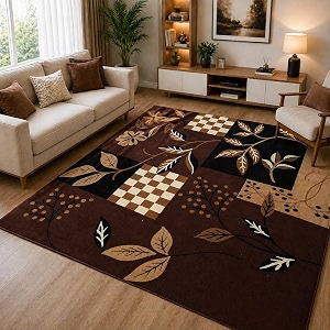 guldasta bcf carpet 5x7 feet brown area rug for living room bedroom soft washable anti slip large floor carpet home decor