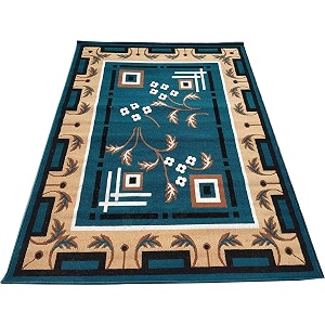 GULDASTA Blue BCF Carpet 5x7 Feet Anti-Slip