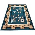GULDASTA Blue BCF Carpet 5x7 Feet Anti-Slip