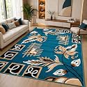 GULDASTA Blue Carpet 5x7 Feet Premium Anti-Slip Thick Area Rug for Living Room Bedroom Washable Soft Home Decor