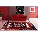 GULDASTA CARPETModern Geometrical Design Carpet Red Flower