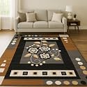 GULDASTA Elegant Floral Carpet 5x7 Feet Soft Multi-Color Living Room Bedroom Area Rug Anti-Slip Durable Home Decor
