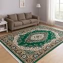GULDASTA Floral Carpet for Living Room 5x7 Feet Premium Soft Area Rug Anti Skid Washable Carpet for Bedroom Hall Home Decor Blue