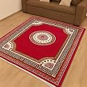 GULDASTA Floral Velvet Carpet for Living Room 6x8 Feet | Soft Anti Skid Area Rug for Bedroom Hall Home Decor