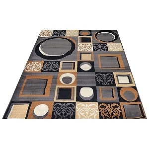 guldasta grey color floral carpet 6x8 feet premium anti-slip soft velvet area rug living room bedroom home decor