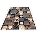 GULDASTA Grey Color Floral Carpet 6x8 Feet Premium Anti-Slip Soft Velvet Area Rug Living Room Bedroom Home Decor