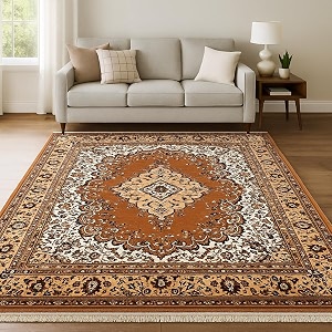 guldasta large carpet 8x11 feet floral multi-color living room bedroom area rug anti-slip home decor
