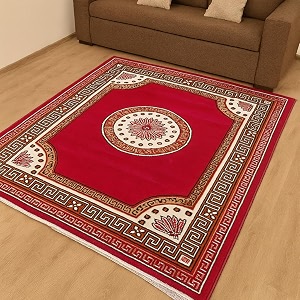 guldasta red floral carpet for living room 5x7 feet  soft anti skid area rug for bedroom hall home decor