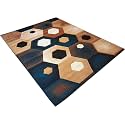 GULDASTA Soft Velvet Premium Acrylic Carpet 5x7 Feet 1-Inch Thick Anti-Slip Living Room Bedroom Area Rug Home Decor