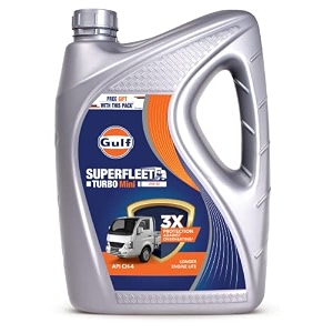 gulf super fleet turbo mini 15w-40 api ch4 mb 2283  3x protection  for mini trucks of tata mahindra etc  4 wheeler multi-grade engine oil 3 l - pack of 1