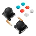 GuliKit Joystick TMR Electromagnetic Anti-Drift Repair Parts 2 Pack Analog Stick Upgrade Kit with 4 Color Stick Caps Switch Parts for Nintendo Switch LCD/OLED Joy-Con Switch Lite
