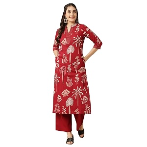 GULMOHAR JAIPUR Womens Rayon Calf Length Printed