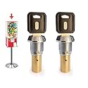 Gumball Machine Lock and Key - with M6-1.0 mm Metric Thread Center Rod