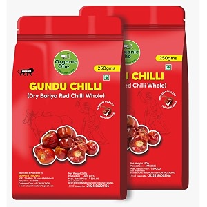 gundu chilli whole 250g pack of 2  natural organic boriya dried red chilliround chilli spicy amp aromatic for indian cooking