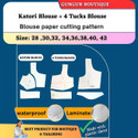 Gungun Boutique 2 Count Katori Blouse + 4 Tucks Blouse Paper Cutting Pattern Combo Set | Size 28 To 42 Cross Stitch Matte Cloth