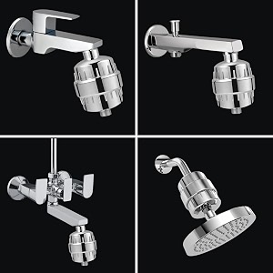 gurin hard water softener for tap amp shower filter for bathroomtap purifier with replaceable cartridge for home amp bathroom use - for hair care skin protection and chlorine removal