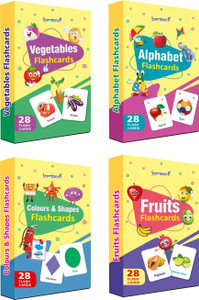 gurukanth alphabets flash cards fruits flash cards vegetables flash cards color and shape flash cards combo pack easy  fun way of learning-3yr-6yr kids 112 flash cards set