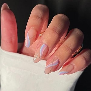 gush beauty press on nails reusable siren - super short square  24 pack ballerina baby - medium square