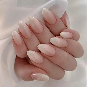 gush beauty press on nails  reusable nail extensions  artificial fake nails set  for women baby blue chrome- medium almond