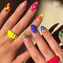 Gush Beauty Press On Nails, Reusable Candy Land - Medium Almond | 24 Pack